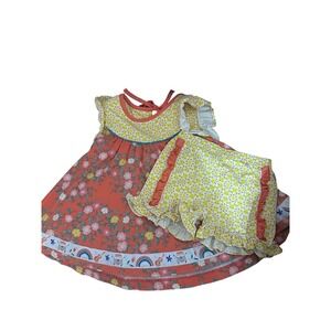 Wild Flowers Girls SZ 6 La La Land Mila Flutter Sleeve Top with Ruffle Shorties